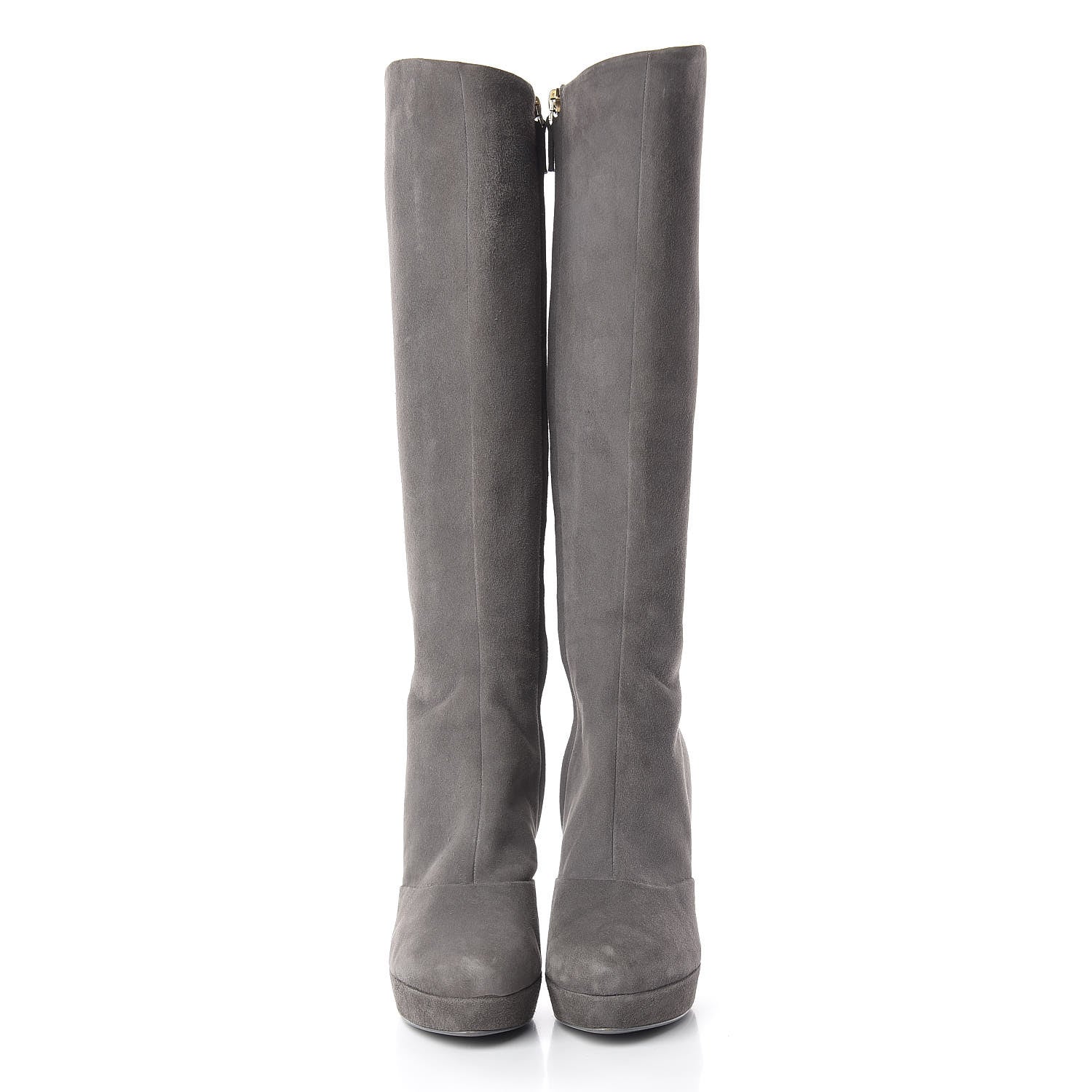 Saint Laurent Suede Knee High Boots 38.5 Grey 3 of 16