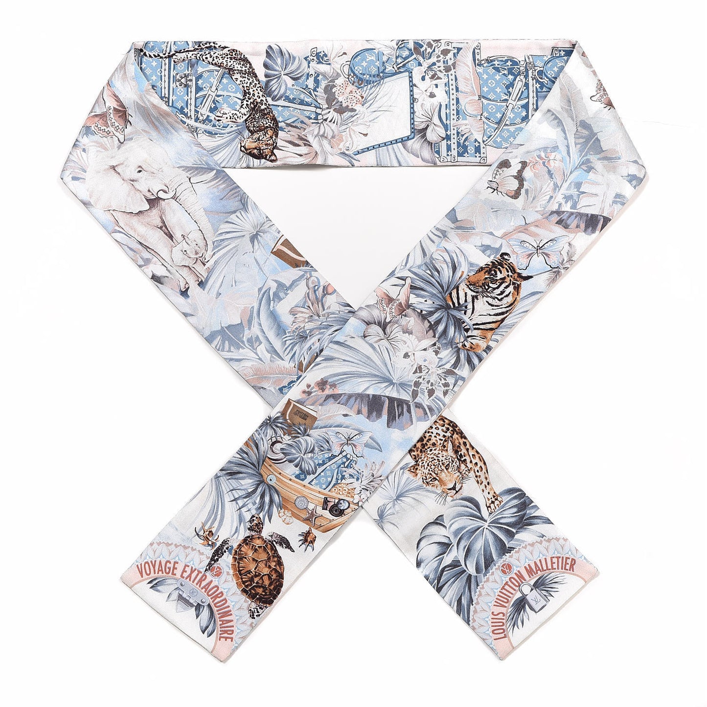 Silk Voyage Extraordinaire Bandeau Blue Grey