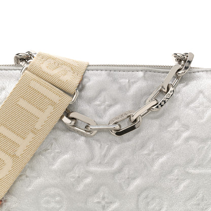 Louis Vuitton Metallic Lambskin Embossed Monogram Coussin PM Silver 7 of 9