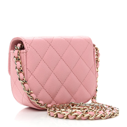 Chanel Caviar Quilted Mini Clutch With Chain Pink 3 of 12