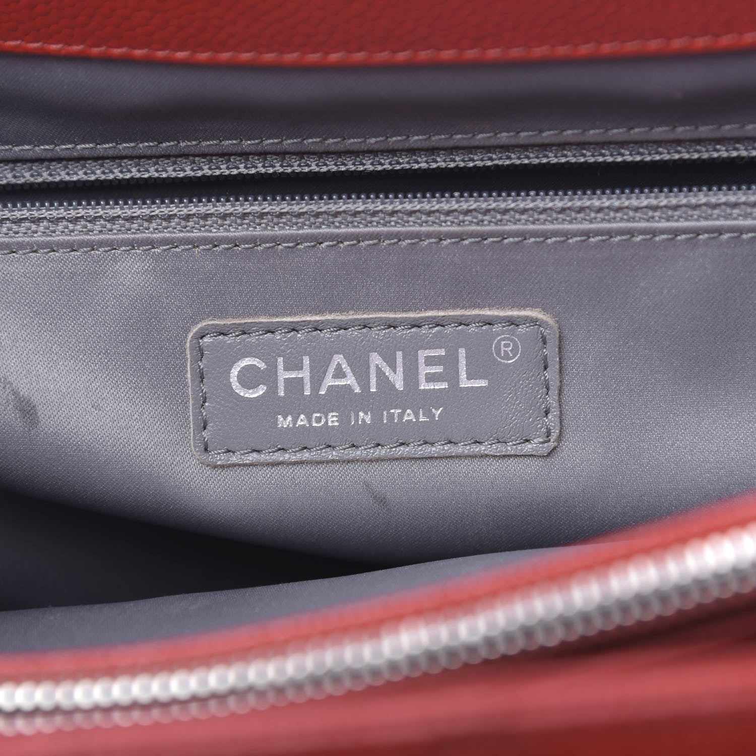 Chanel Caviar Quilted XL Grand Shopping Tote GST Red 6 of 13