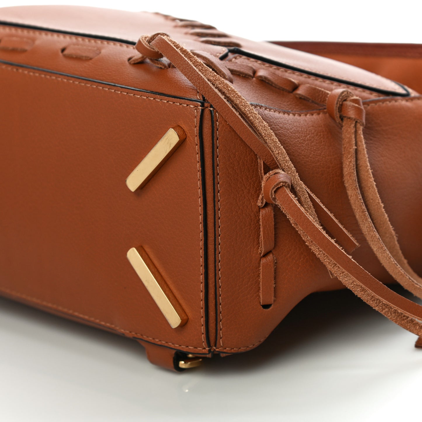 Calfskin Small Laced Puzzle Bag Tan