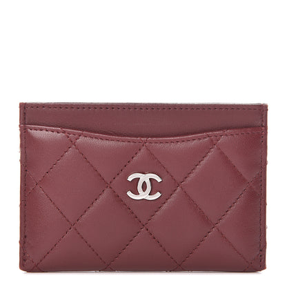 Chanel Lambskin Quilted Card Holder Burgundy 1 of 9