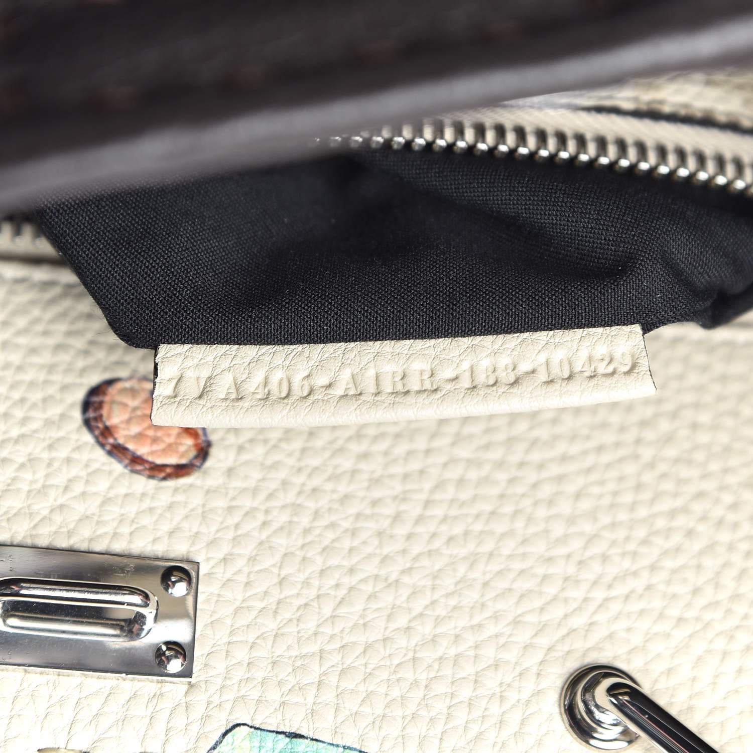 Fendi Calfskin Romano Selleria Large Peekaboo Iconic Fit Satchel Brown Milk Multicolor 9 of 12
