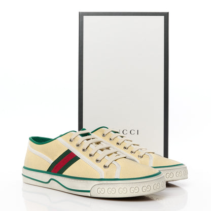 Gucci Old Tennis Tweed Web Mens 1977 Tennis Sneakers 10 Burro Mystic White 8 of 8