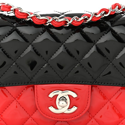 Chanel Patent Calfskin Quilted Bi-Color Mini Rectangular Flap Red Black 8 of 12