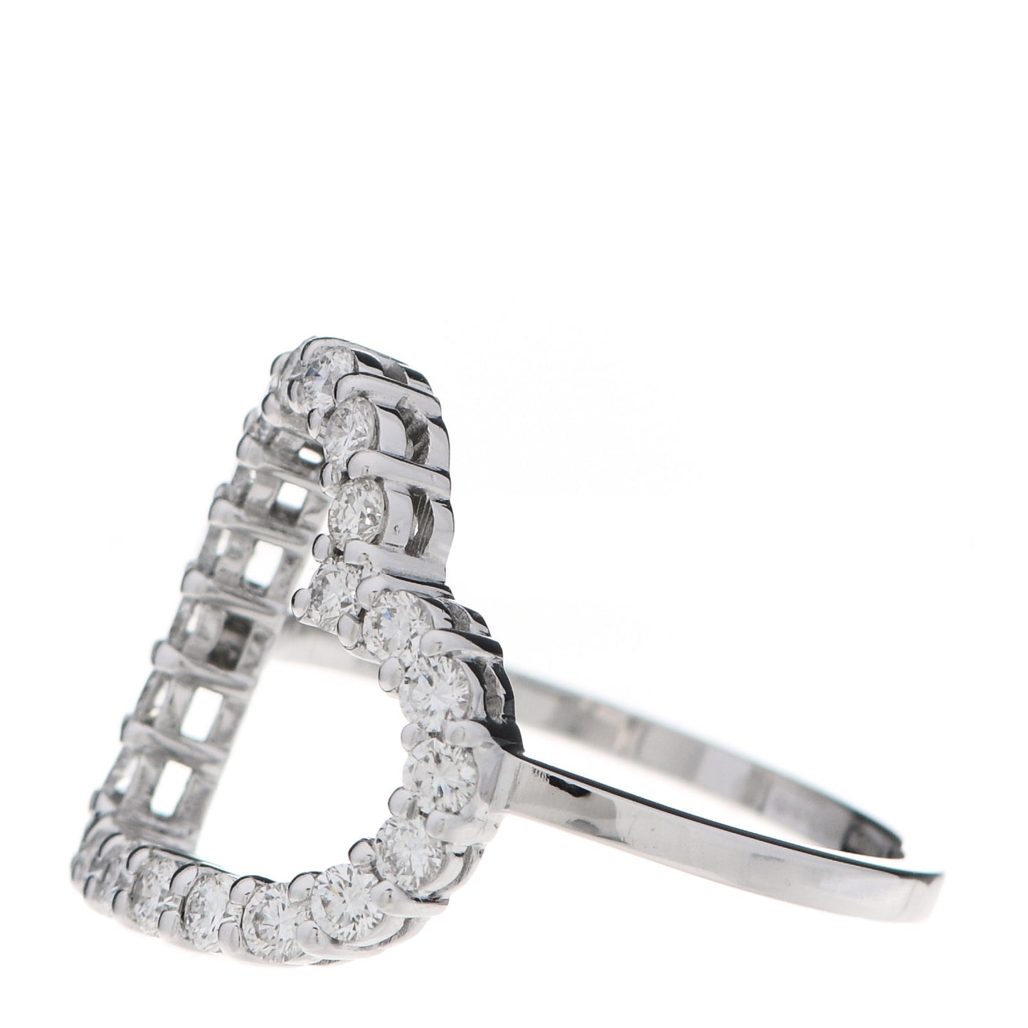 18K White Gold Diamond Heart Ring 50 5.5