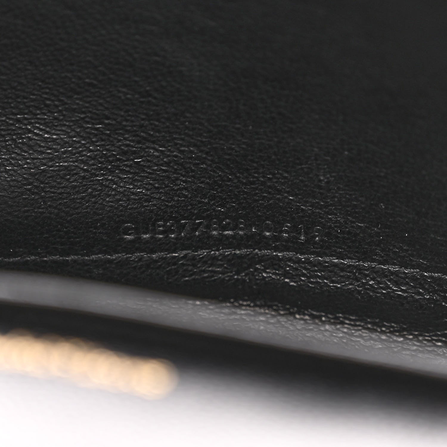 Saint Laurent Grain De Poudre Matelasse Chevron Monogram Chain Wallet Black 7 of 11