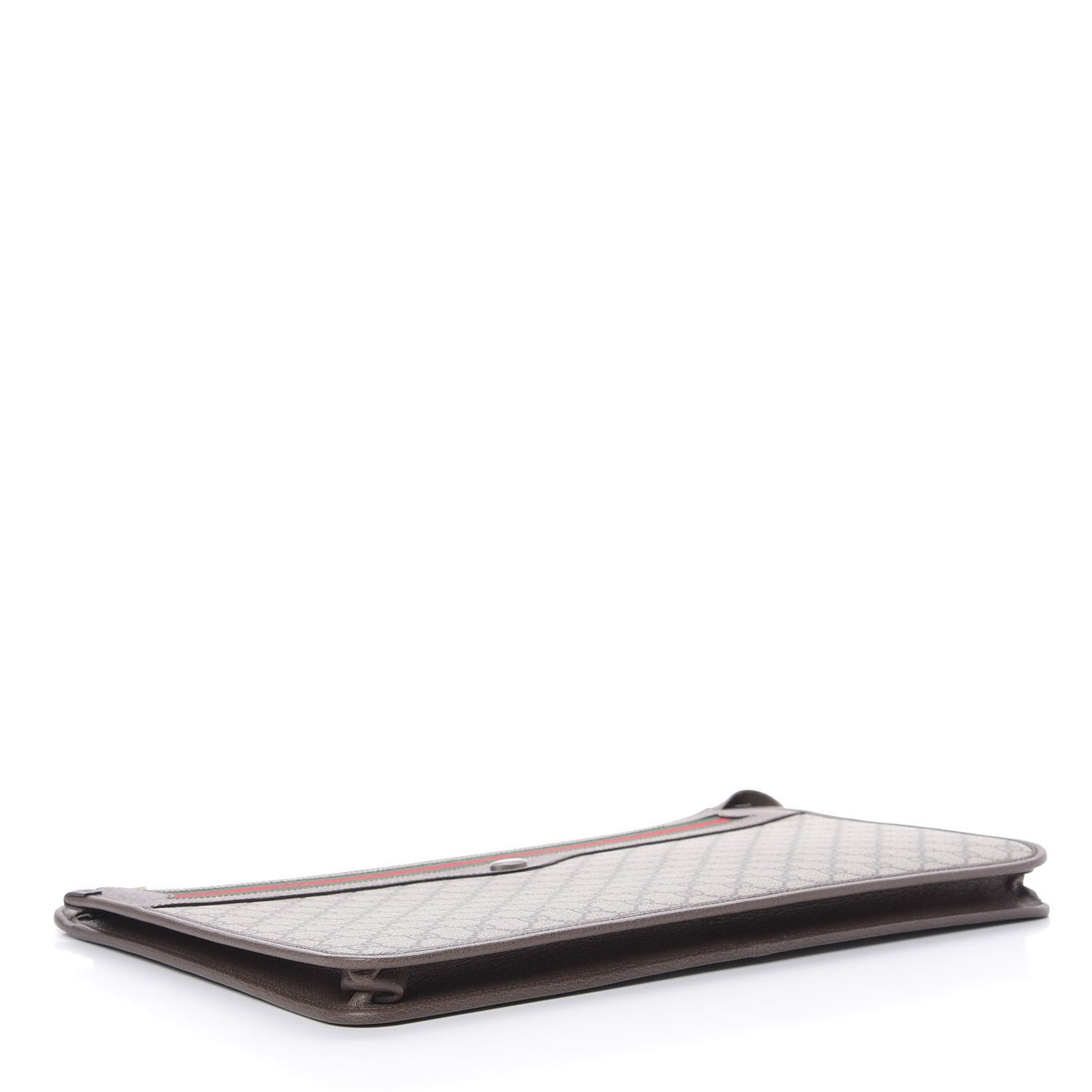 GG Supreme Monogram Textured Calfskin Web Ophidia Documents Holder Beige Ebony New Acero