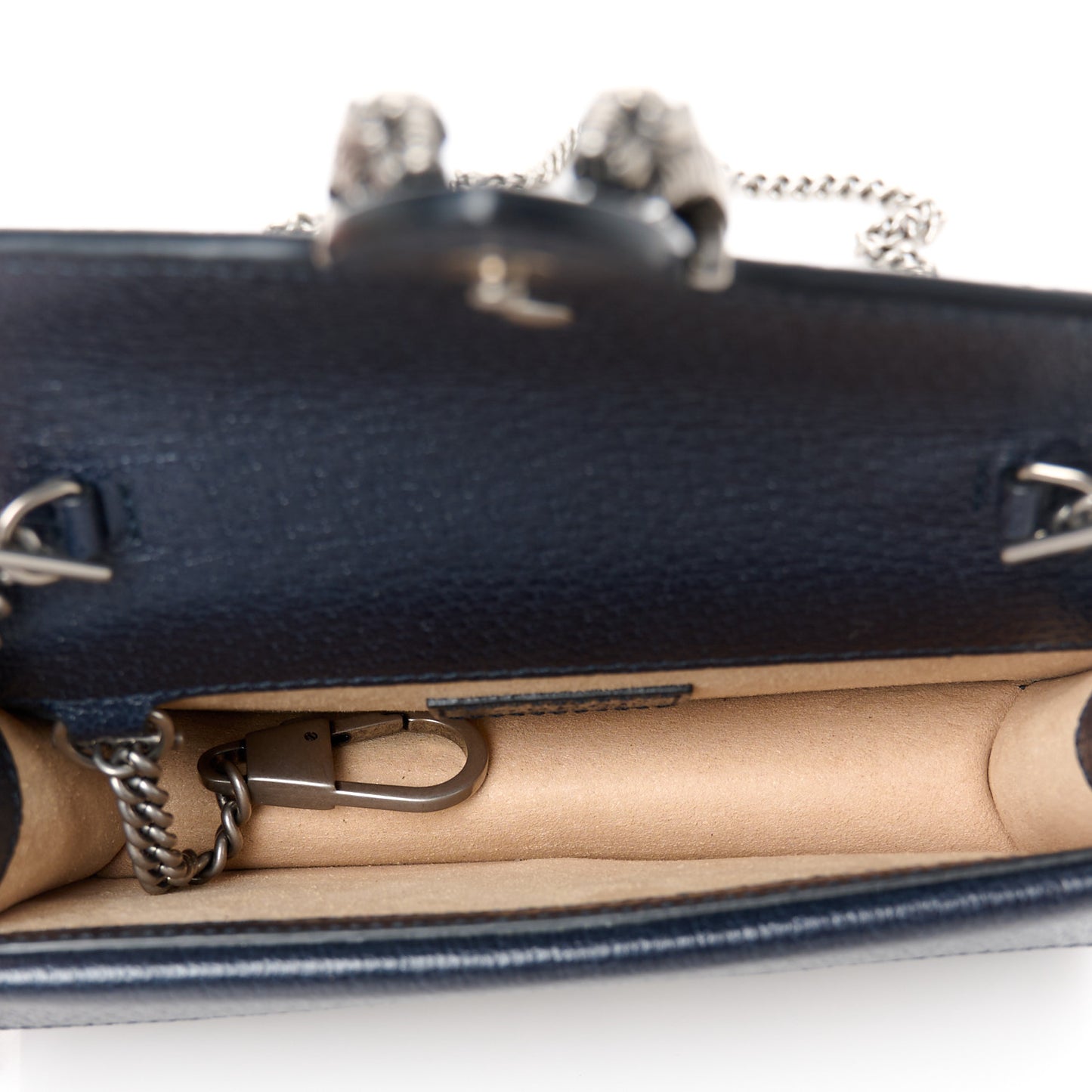 GG Supreme Monogram Textured Dollar Calfskin Super Mini Dionysus Shoulder Bag Beige Blue