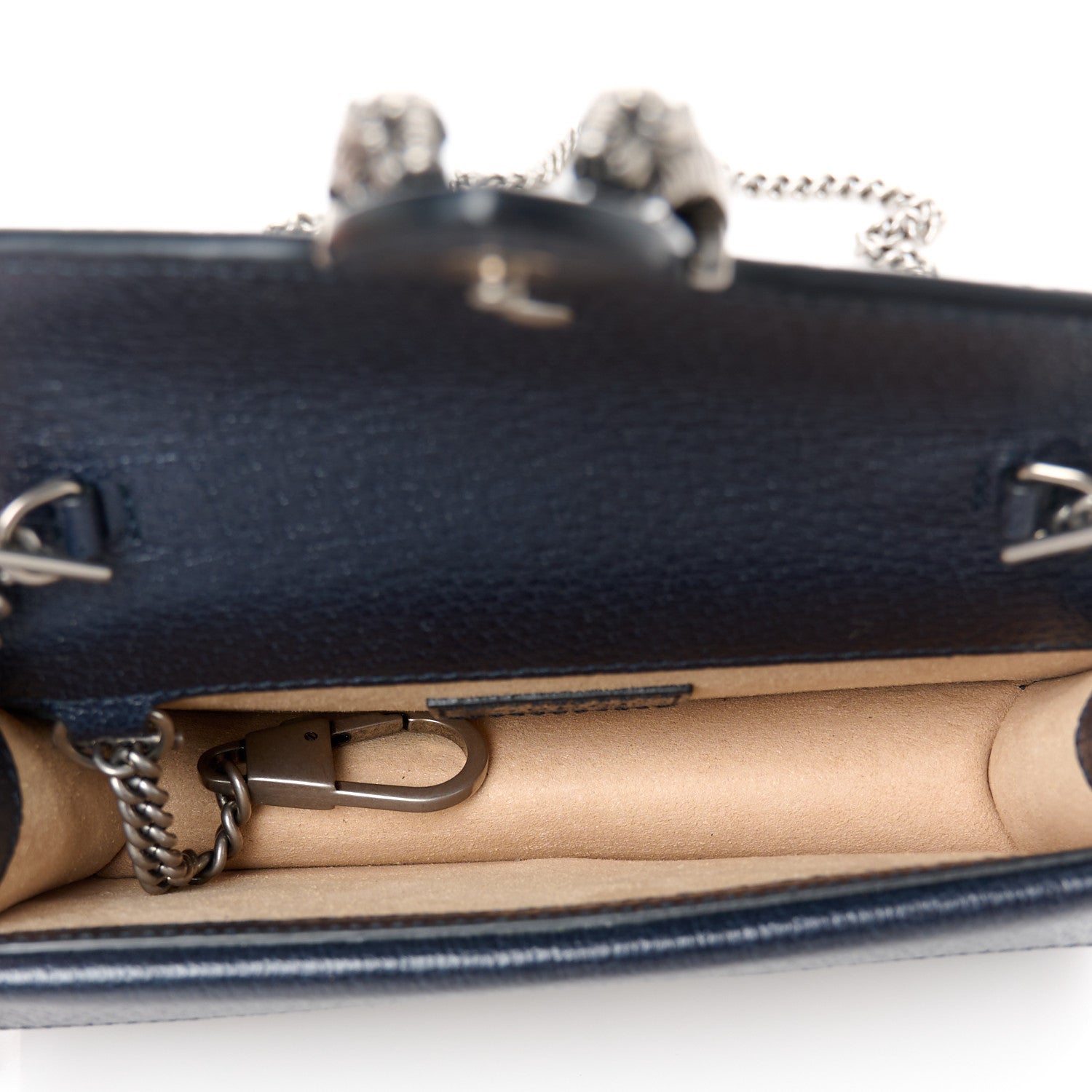 Gucci GG Supreme Monogram Textured Dollar Calfskin Super Mini Dionysus Shoulder Bag Beige Blue 5 of 11