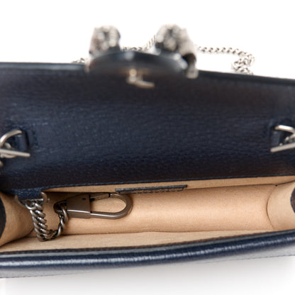 Gucci GG Supreme Monogram Textured Dollar Calfskin Super Mini Dionysus Shoulder Bag Beige Blue 5 of 11