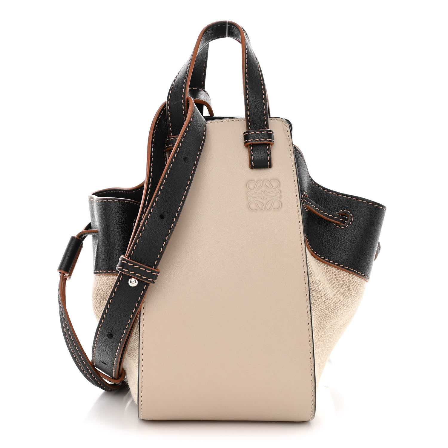 Loewe Calfskin Canvas Mini Hammock Shoulder Bag Mink Black 1 of 11
