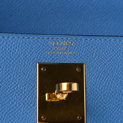 Hermes Epsom Kelly Sellier 32 Bleu Paradis 7 of 10