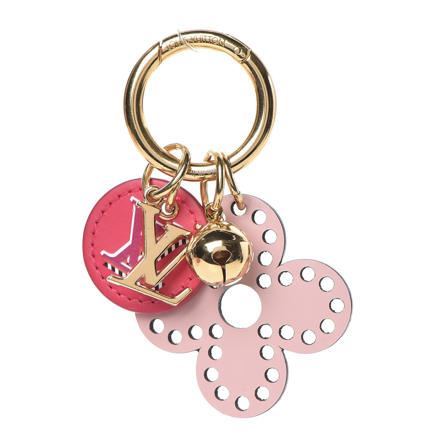 Louis Vuitton Monogram Fetish Flower Perforated Bag Charm Pink 1 of 4