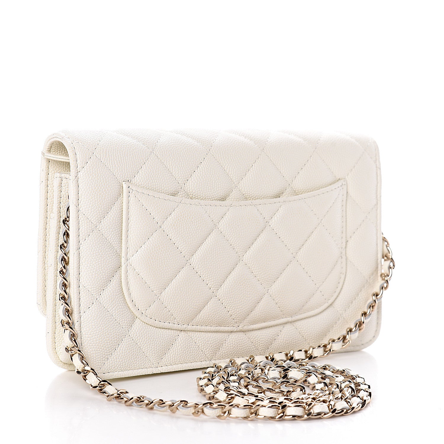 Chanel Caviar Quilted Wallet On Chain WOC White 3 of 14