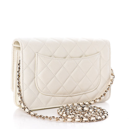 Chanel Caviar Quilted Wallet On Chain WOC White 3 of 14