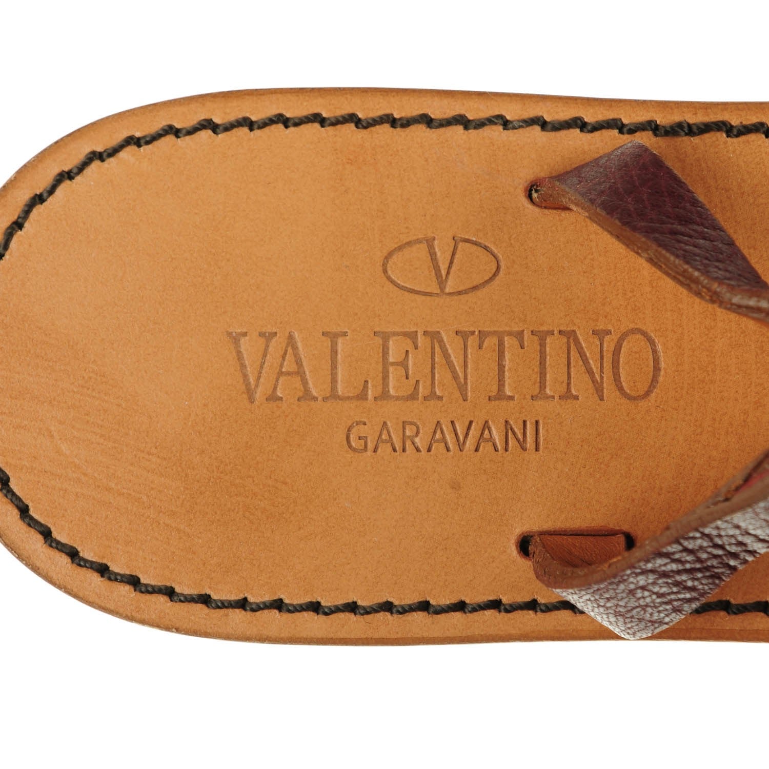 Valentino Garavani Grained Calfskin Gryphon Slingback Flat Thong Sandals Rubin 8 of 8