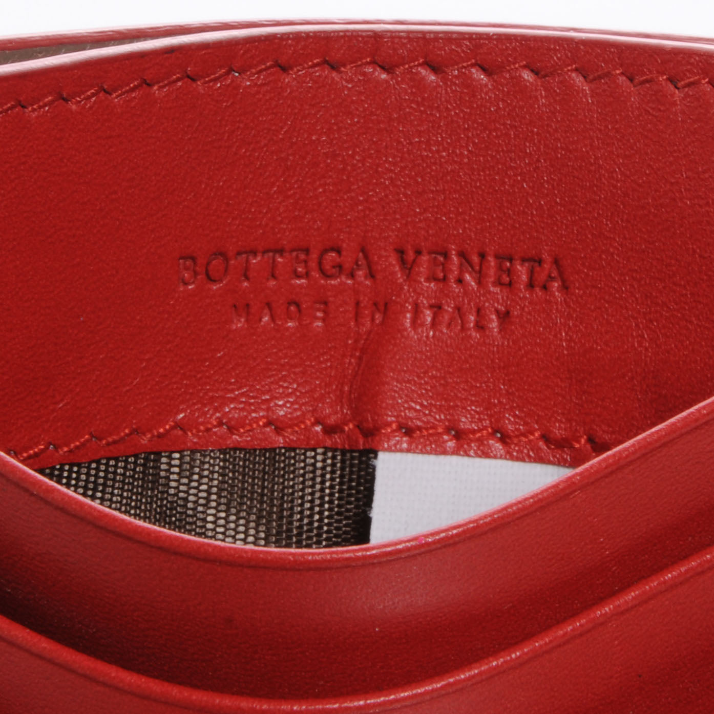 Nappa Intrecciato Woven Card Holder New Red