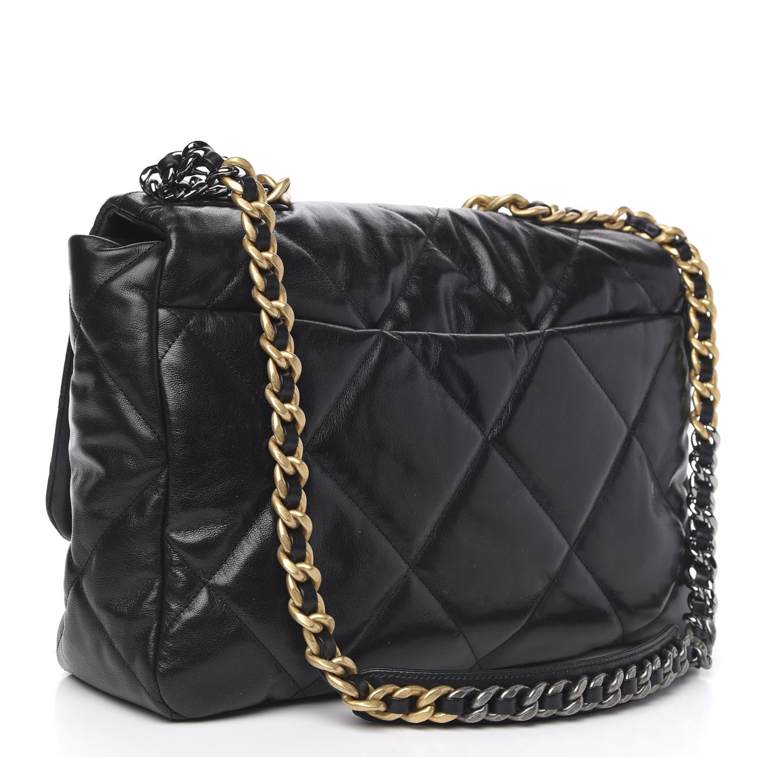 Chanel Goatskin Quilted Maxi 19 Flap Black 3 of 10