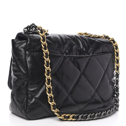 Chanel Goatskin Quilted Maxi 19 Flap Black 3 of 10