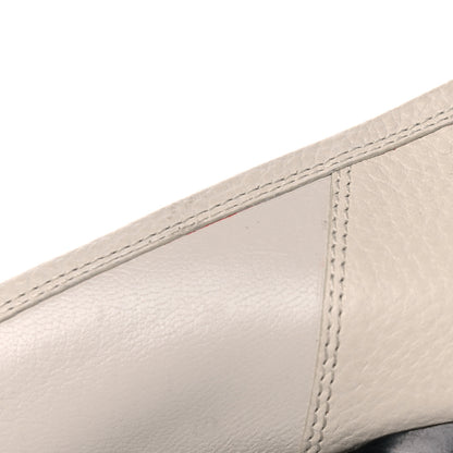 Gucci Goatskin Pebbled Calfskin Sylvie Chain Mid Heel Loafers 39.5 Mystic White 11 of 13