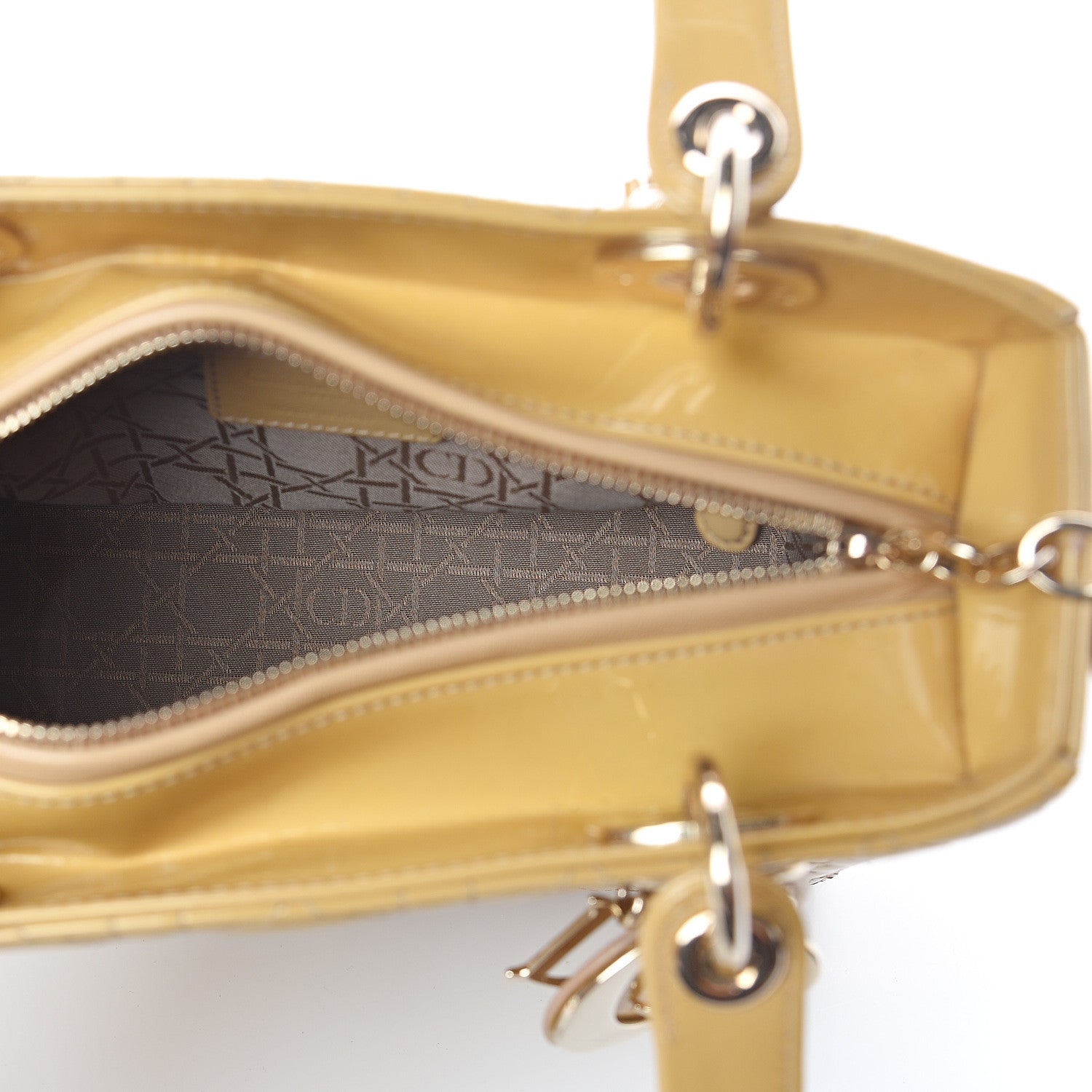Christian Dior Patent Cannage Medium Lady Dior Beige 4 of 8