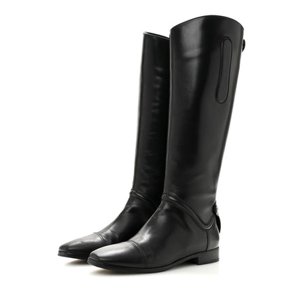 Hermes Calfskin Hippique Riding Boots 37 Black 3 of 10