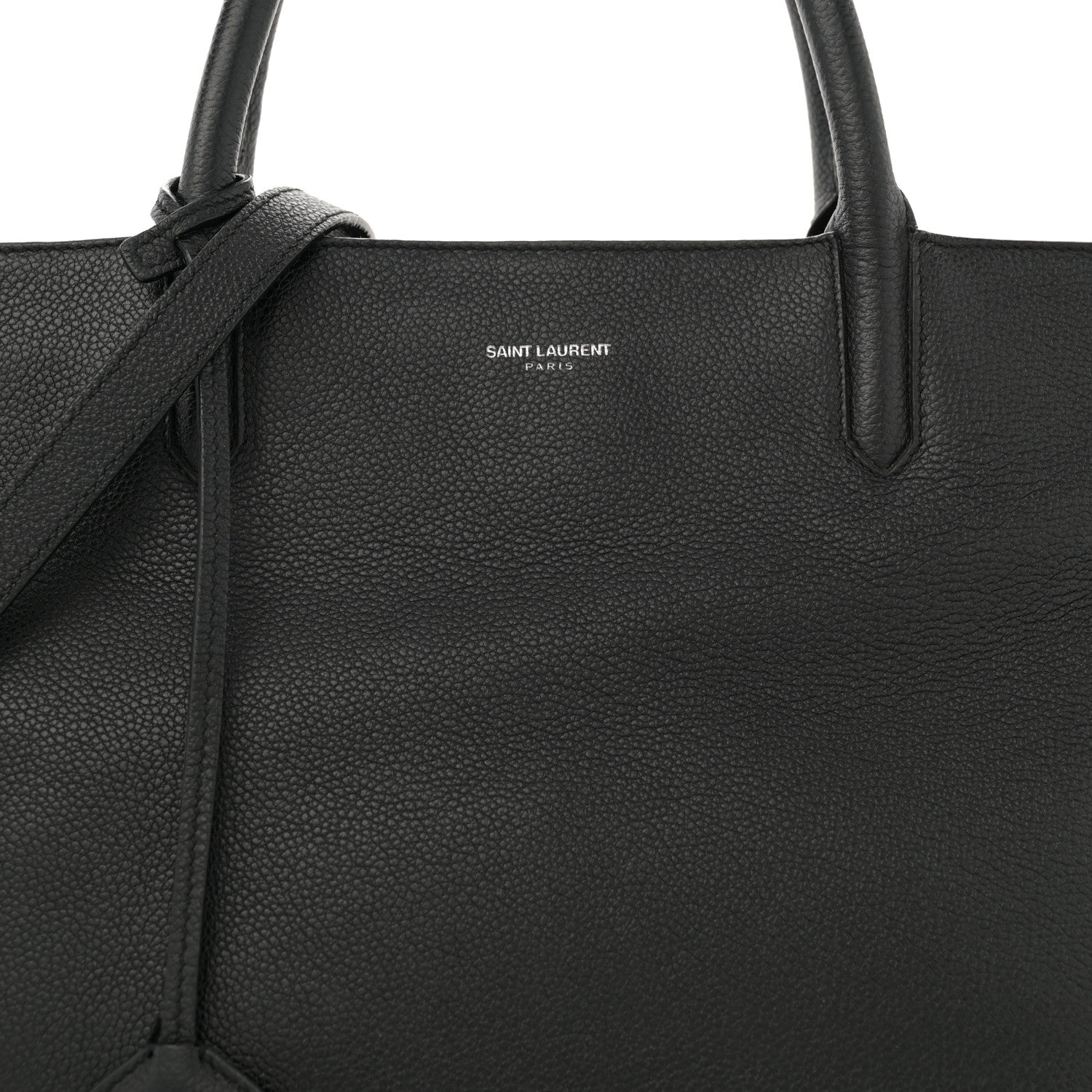 Saint Laurent Grained Calfskin Medium Cabas Rive Gauche Black 8 of 15