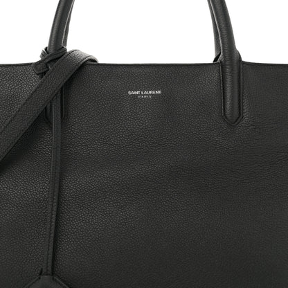 Saint Laurent Grained Calfskin Medium Cabas Rive Gauche Black 8 of 15