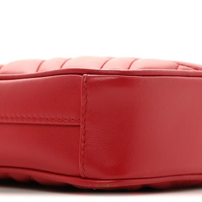 Gucci Calfskin Matelasse Mini GG Marmont Crossbody Bag Hibiscus Red Hibiscus Red 8 of 9