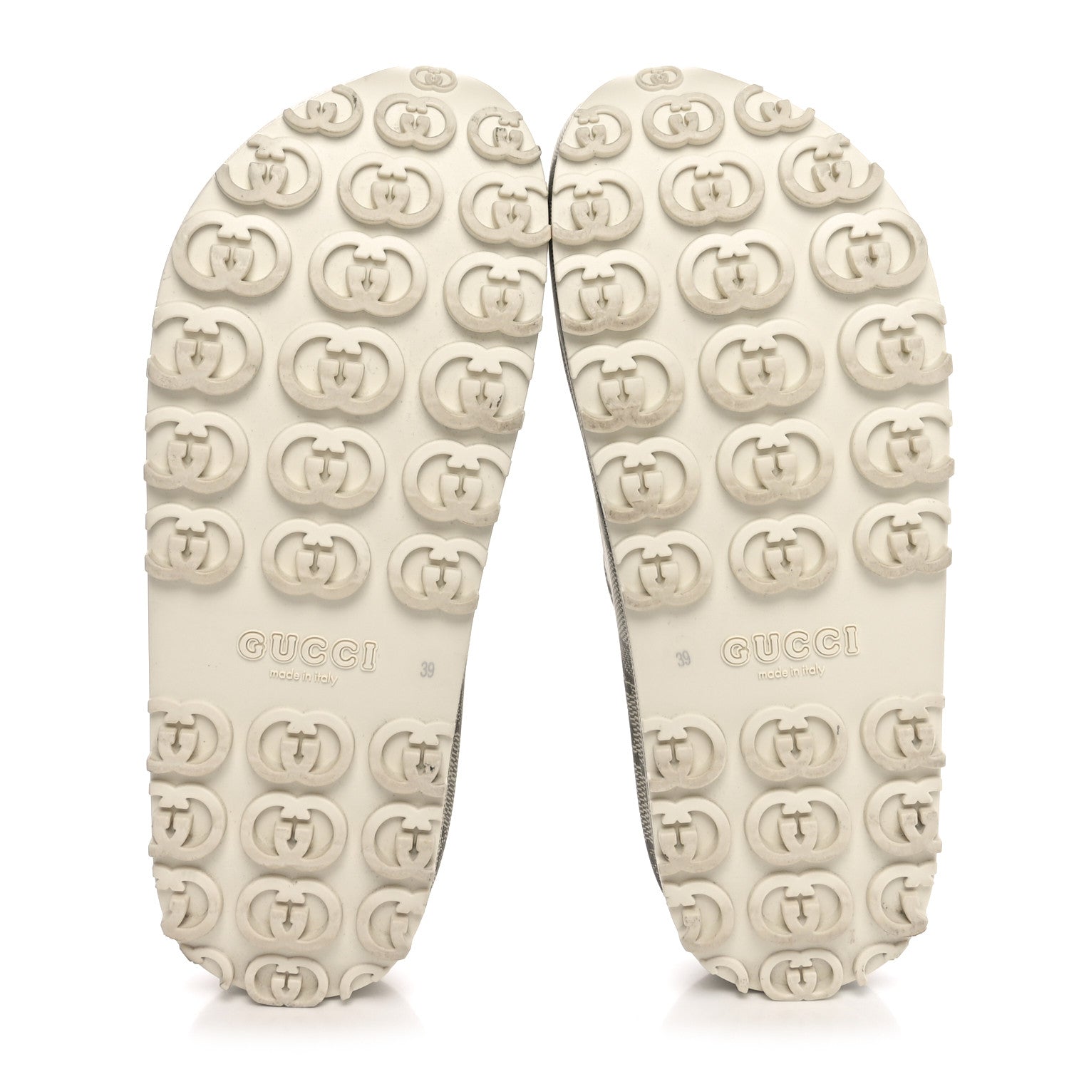 Gucci Cubic Rubber GG Monogram Womens Interlocking G Platform 42mm Slide Sandals 39 Beige Ebony 5 of 7