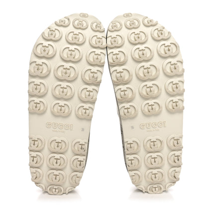 Gucci Cubic Rubber GG Monogram Womens Interlocking G Platform 42mm Slide Sandals 39 Beige Ebony 5 of 7