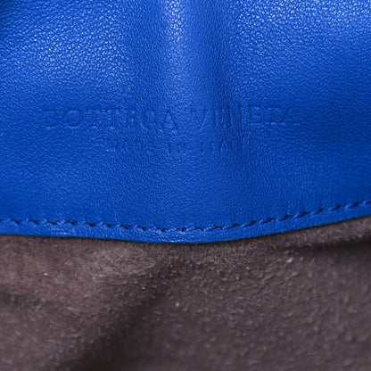 Bottega Veneta Nappa Lizard Intrecciato Flap Shoulder Bag Blue 6 of 13