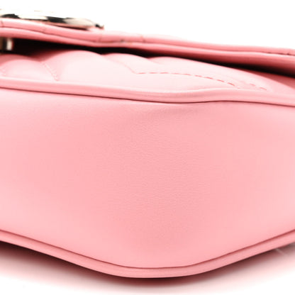 Gucci Calfskin Matelasse Super Mini GG Marmont Shoulder Bag Wild Rose 10 of 11