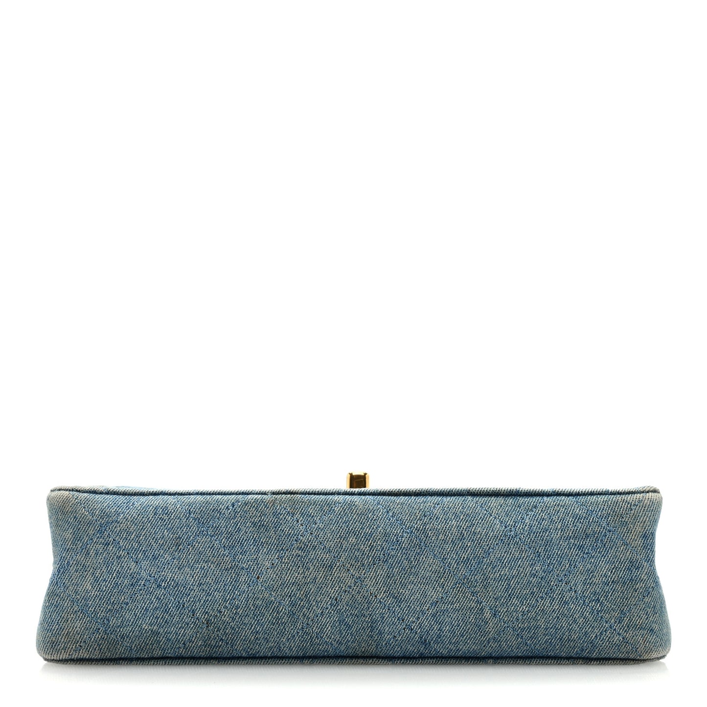 Denim Quilted Medium Double Flap Light Blue