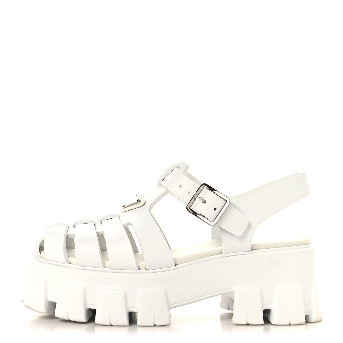 Foam Rubber Triangle Logo Monolith 55mm Cage Sandals 35 White