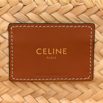 Celine Raffia Calfskin Triomphe Medium Panier Tan 6 of 10