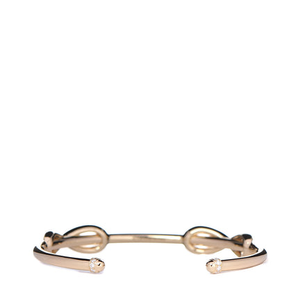 Tiffany 18K Yellow Gold Diamond Double Infinity Cuff Bracelet 3 of 4
