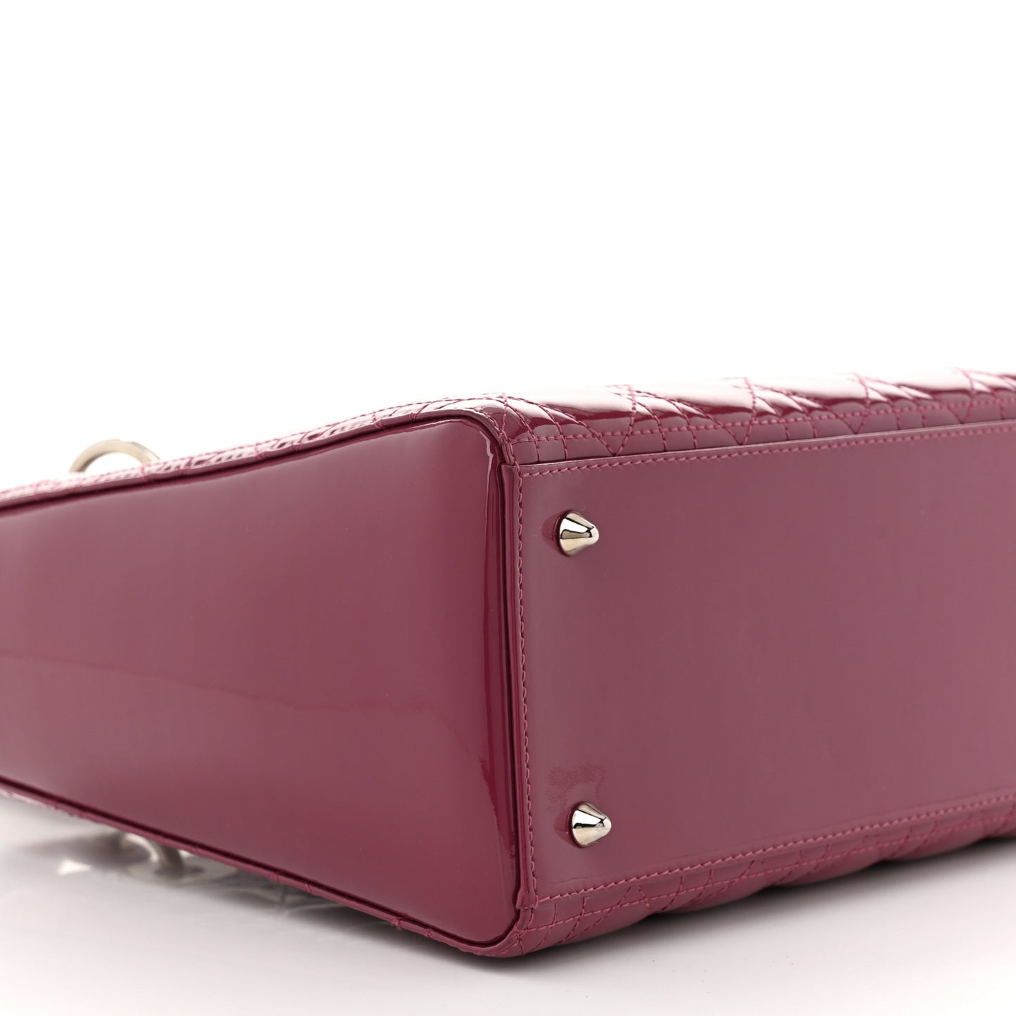 Patent Cannage Medium Lady Dior Dark Pink