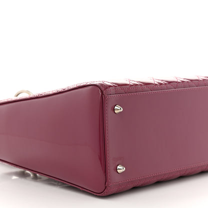 Christian Dior Patent Cannage Medium Lady Dior Dark Pink 9 of 10
