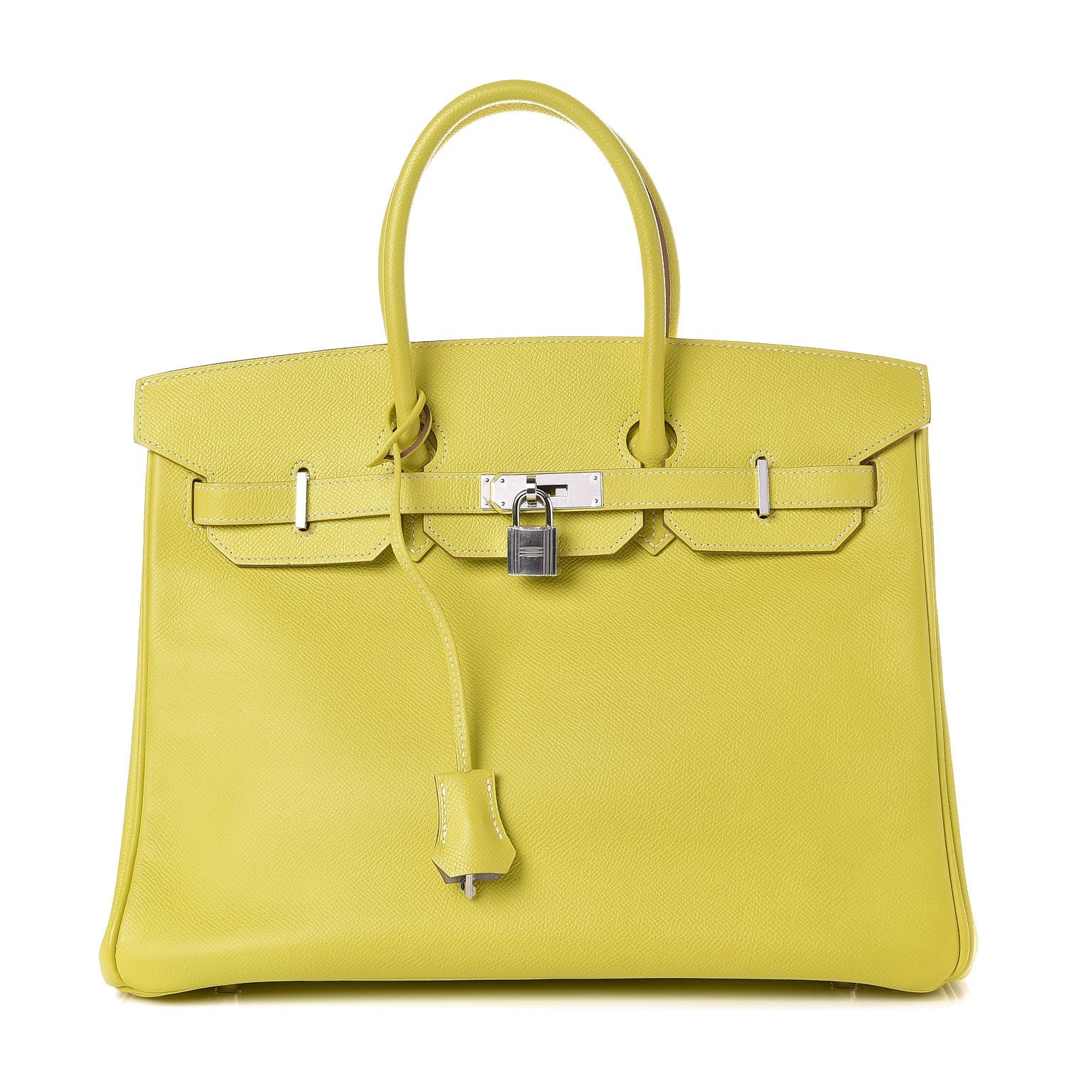 Hermes Epsom Candy Birkin 35 Lime Gris Perle 1 of 33