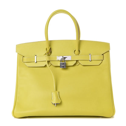 Hermes Epsom Candy Birkin 35 Lime Gris Perle 1 of 33