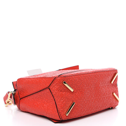 Loewe Calfskin Embossed Small Puzzle Bag Red 3 of 8