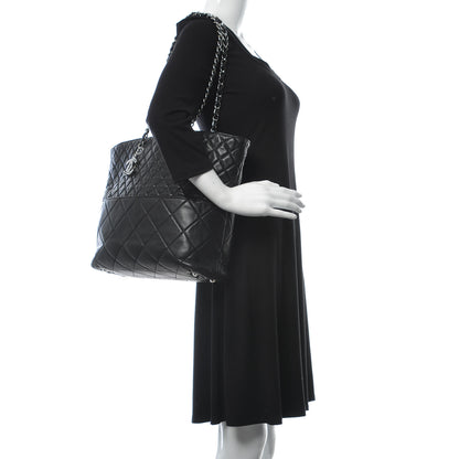 Chanel Calfskin Quilted In The Business North South Tote Black 2 of 9