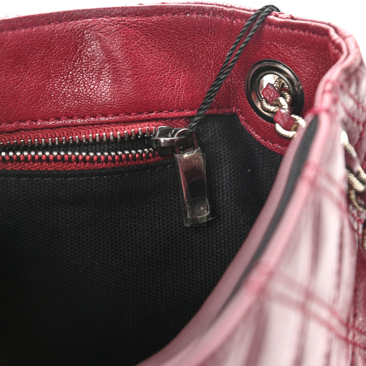 Lacquered Lambskin Quilted The Large Single Flap Bordeaux