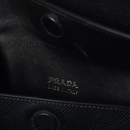 Prada Saffiano Cuir Buckle Tote Nero Black 7 of 7