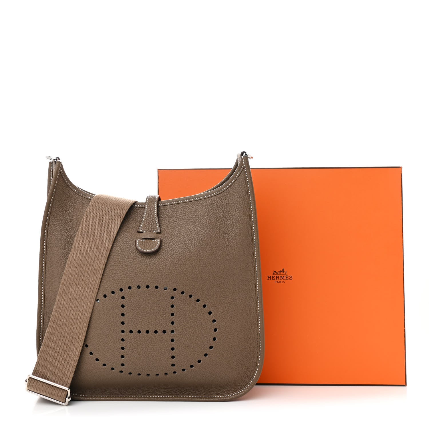 Hermes Taurillon Clemence Evelyne III PM Etoupe 11 of 11