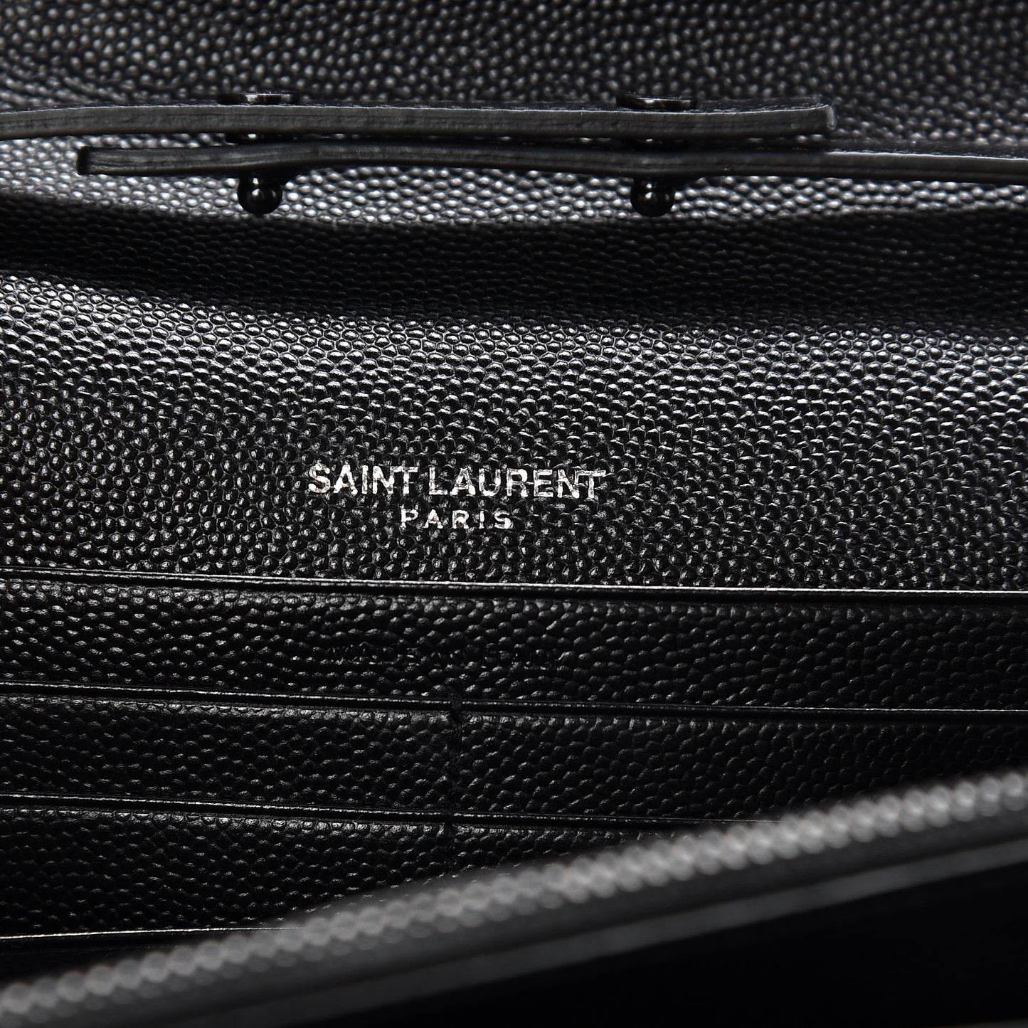 Grain De Poudre Matelasse Chevron Monogram Chain Wallet Black