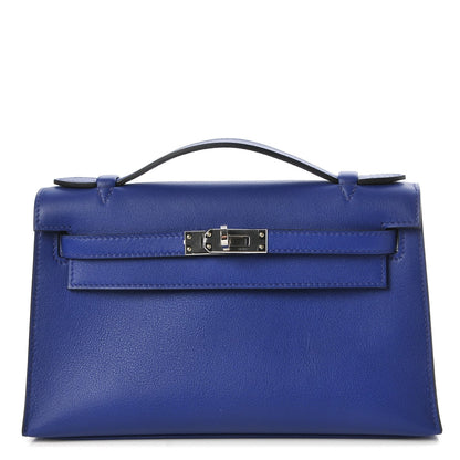 Hermes Swift Kelly Pochette Clutch Bleu Electrique 1 of 24